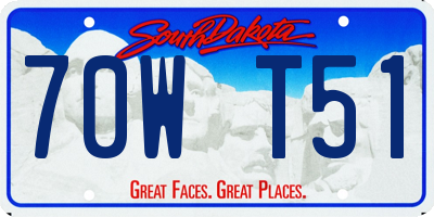 SD license plate 70WT51