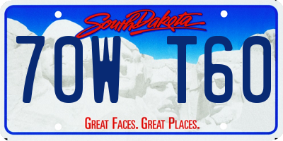 SD license plate 70WT60