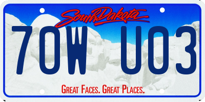 SD license plate 70WU03