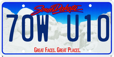 SD license plate 70WU10