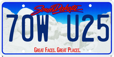 SD license plate 70WU25
