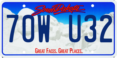 SD license plate 70WU32