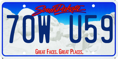 SD license plate 70WU59