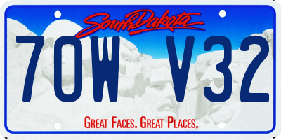 SD license plate 70WV32
