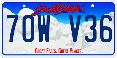 SD license plate 70WV36