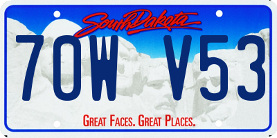 SD license plate 70WV53