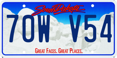 SD license plate 70WV54