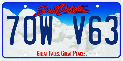 SD license plate 70WV63