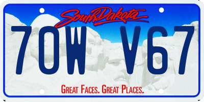 SD license plate 70WV67