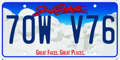 SD license plate 70WV76