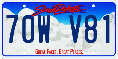 SD license plate 70WV81