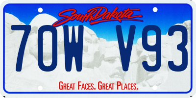 SD license plate 70WV93