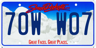 SD license plate 70WW07