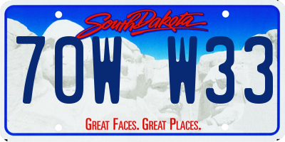 SD license plate 70WW33