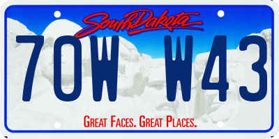 SD license plate 70WW43