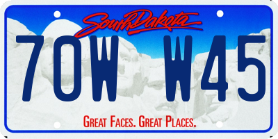 SD license plate 70WW45