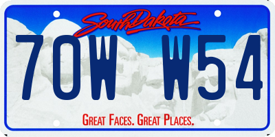 SD license plate 70WW54