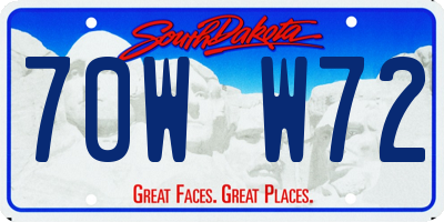SD license plate 70WW72