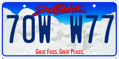 SD license plate 70WW77