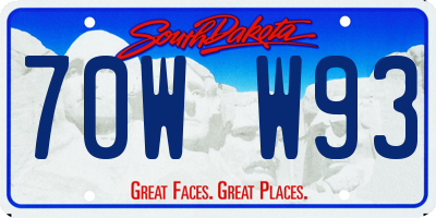 SD license plate 70WW93