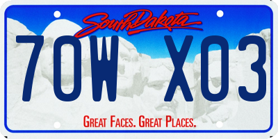 SD license plate 70WX03