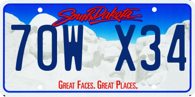 SD license plate 70WX34