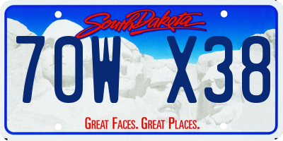 SD license plate 70WX38