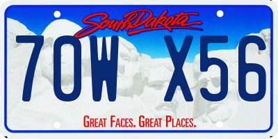 SD license plate 70WX56