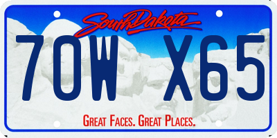 SD license plate 70WX65