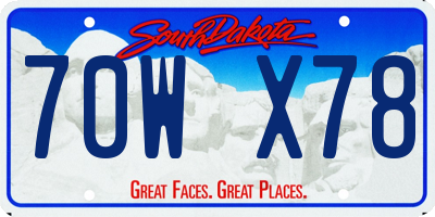 SD license plate 70WX78