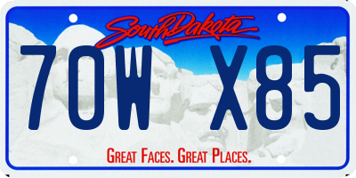 SD license plate 70WX85