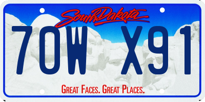 SD license plate 70WX91
