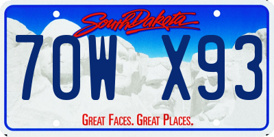 SD license plate 70WX93