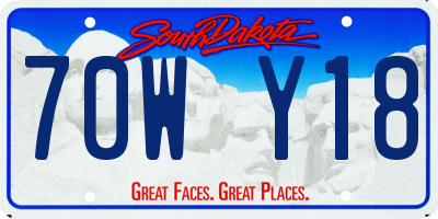 SD license plate 70WY18