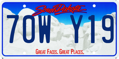 SD license plate 70WY19