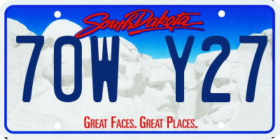 SD license plate 70WY27