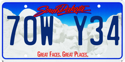 SD license plate 70WY34