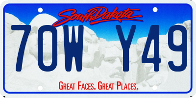 SD license plate 70WY49