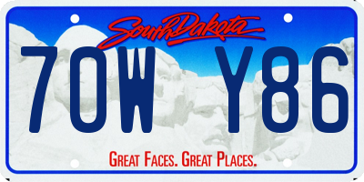 SD license plate 70WY86