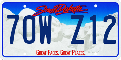 SD license plate 70WZ12