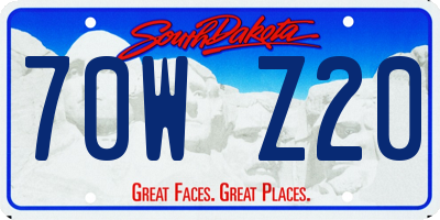 SD license plate 70WZ20