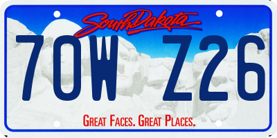SD license plate 70WZ26