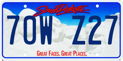 SD license plate 70WZ27