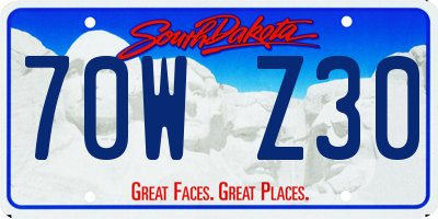 SD license plate 70WZ30