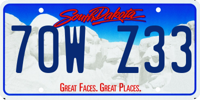SD license plate 70WZ33