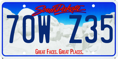 SD license plate 70WZ35