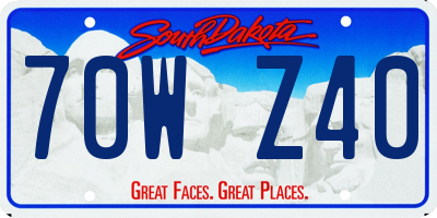 SD license plate 70WZ40