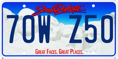 SD license plate 70WZ50