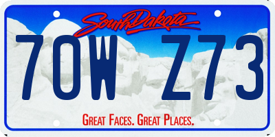 SD license plate 70WZ73