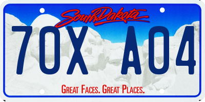 SD license plate 70XA04